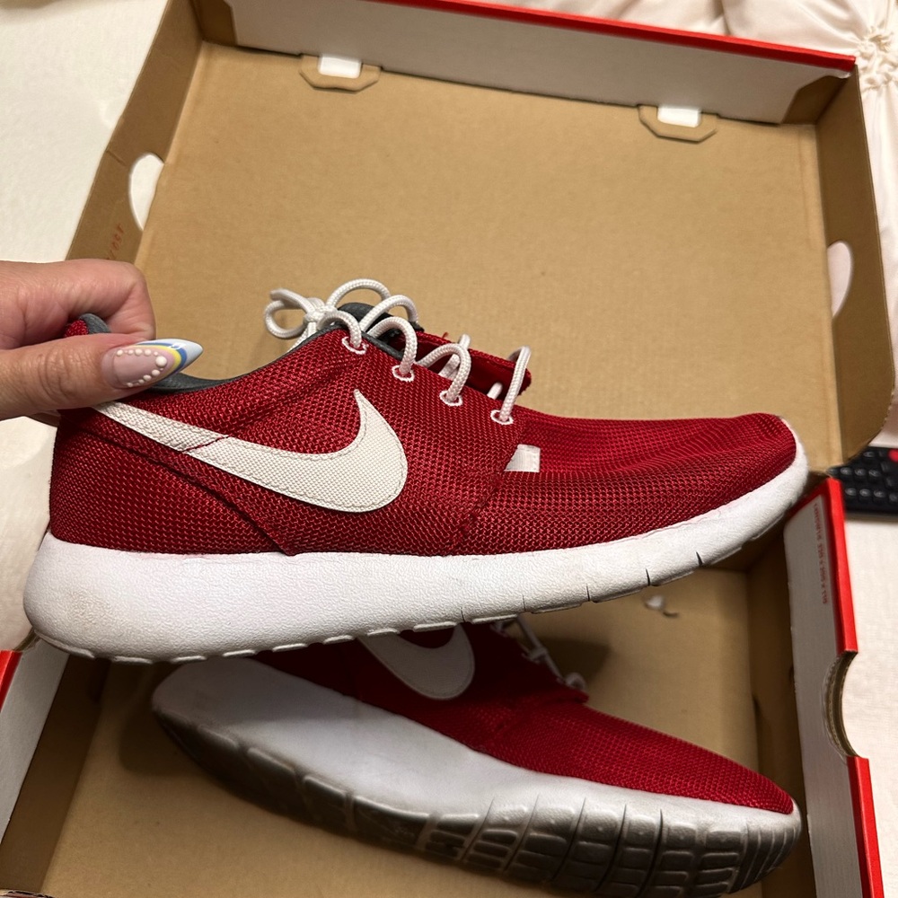 Nike Red Mesh Kids Sneakers with White Swoosh